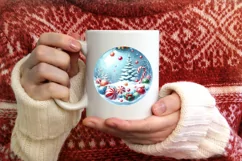 Winter Scene with Candies Round Christmas Ornament Product Image 3