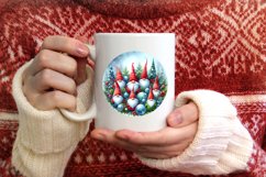 Winter Gnomes Round Ornament Sublimation PNG Product Image 3