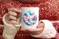Melting Winter Scene Round Ornament Sublimation PNG Product Image 3