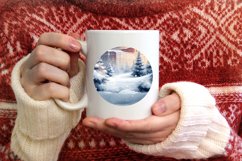 Melting Winter Scene Spain Round Ornament Sublimation PNG Product Image 3