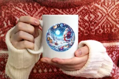 Round Christmas Ornament Sublimation|Clipart Product Image 4