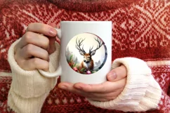 Colorful Reindeer Christmas Image PNG Product Image 3