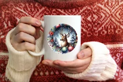 Colorful Reindeer Christmas Image PNG Product Image 3