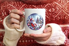 Melting Winter Scene with Santa Round Ornament Sublimation Product Image 4
