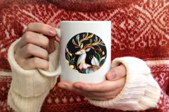 Christmas Round Cute Reindeer Ornament Sublimation PNG Product Image 3
