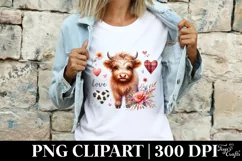 Cute Highland Cow Spring Love Flowers |T-shirt, Mug, Tumbler Product Image 4