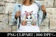 Easter Bunny Egg Flower, Clipart |T-shirt, Mug PNG Product Image 3