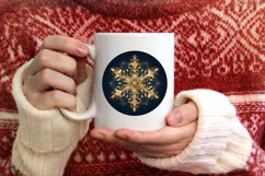 Snow Flake Christmas Round Cute Ornament Sublimation Product Image 3