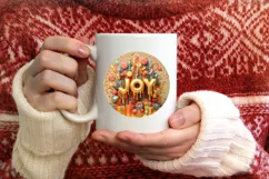 Joy and Gifts Christmas Round Cute Ornament Sublimation Product Image 3