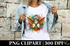 Cupid Angel Of Love Gesture Watercolor Florals Clipart Product Image 4