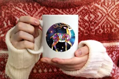 Christmas Round Cute Reindeer Ornament Sublimation Product Image 3