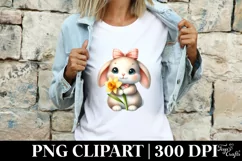Easter Bunny Egg Flower, Clipart |T-shirt, Mug PNG Product Image 4