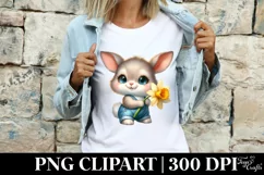 Easter Bunny Egg Flower, Clipart |T-shirt, Mug PNG Product Image 4