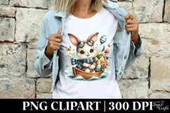 Easter Bunny Egg Flower, Clipart |T-shirt, Mug PNG Product Image 4