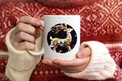 Christmas Round Reindeer Ornament Sublimation Product Image 3