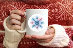 Snow Flake Christmas Round Cute Ornament Sublimation Product Image 3