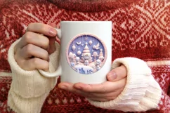 3D Angel Pastel Christmas Round Ornament Sublimation Product Image 3