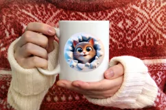 Christmas Round Cute Animal Ornament Sublimation Product Image 3