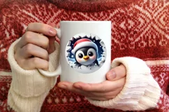Christmas Round Cute Animal Ornament Sublimation Product Image 3