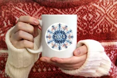 Christmas Round Cute Ornament Sublimation Product Image 3
