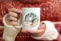 Pastel Christmas Round Ornament Sublimation Product Image 3