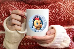 Christmas Round Cute Animal Ornament Sublimation Product Image 3