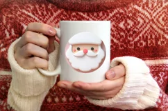 Christmas Round Ornament Sublimation Santa Face Product Image 3