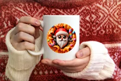 Christmas Round Cute Animal Ornament Sublimation Santa Product Image 3
