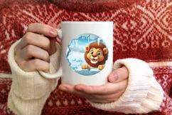 Christmas Round Cute Animal Ornament Sublimation Product Image 3