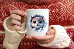 Christmas Round Cute Animal Ornament Sublimation Product Image 3