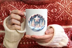 Christmas Round Ornament Sublimation Product Image 3