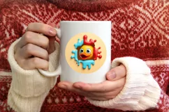 Christmas Round Cute Animal Ornament Sublimation Product Image 3