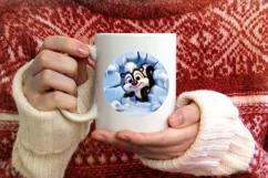 Christmas Round Cute Animal Ornament Sublimation Product Image 3