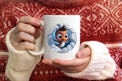 Christmas Round Cute Bird Ornament Sublimation Product Image 3