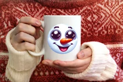 Christmas Round Ornament Sublimation Snowman Face Product Image 2