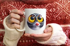 Christmas Round Ornament Sublimation Mouse Face Product Image 2