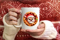 Christmas Round Santa Ornament Sublimation Ornament Product Image 3