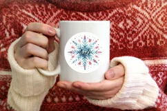 Joy Christmas Round Cute Ornament Sublimation Product Image 3