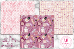 Makeup Seamless Patterns, Beauty Girl Digital Papers Product Image 3