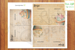 Vintage Cupcakes Recipe Cards, Printable Kitchen Ephemera Product Image 3