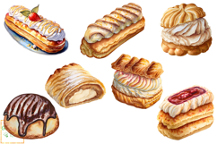 Watercolor Pastry Clipart, Desserts Graphics PNG, Sweet Food Product Image 3