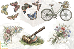 Edwardian Spring Picnic Clipart, Vintage Spring Graphics Product Image 3