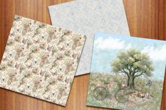 Spring Picnic Seamless Patterns, Garden Digital Papers Product Image 3