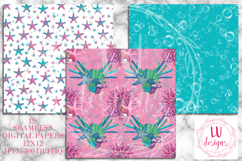 Mermaids Seamless Patterns, Sea Backgrounds, Fish Scales Product Image 3