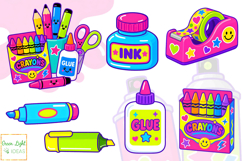 School Art Clipart, Back To School Graphics, Stationery PNG Product Image 3