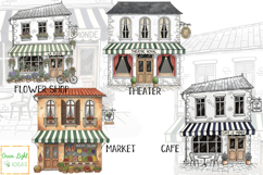 Shop Fronts Clipart, Store Illustrations, Ink Shop Designs Product Image 3