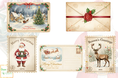 Vintage Christmas Junk Journal Ephemera, Holidays Clipart Product Image 3