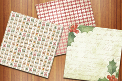 Vintage Christmas Digital Papers, Holidays Backgrounds Product Image 3