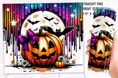 Cute and Spooky Halloween Tumbler wrap PNG, 20 oz. Product Image 2