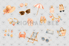 Coastal Summer Beach Clipart Product Image 3